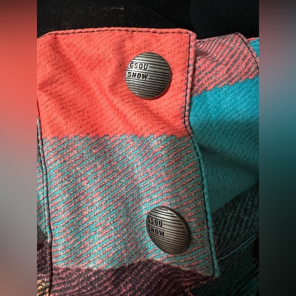 GSOU SNOW Ski Jacket Warm Winter Snow Coat Plaid Unisex Sz M 10K Regular Fit EUC - Picture 5 of 10